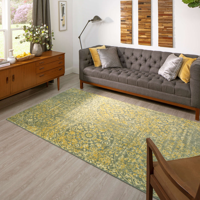 Technicolor Wisdom Gold & Gray Area Rug