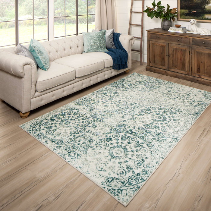 Technicolor Wisdom Navy Blue & Gray Area Rug