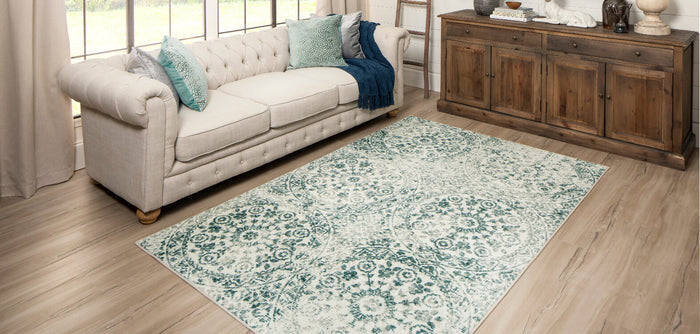 Technicolor Wisdom Navy Blue & Gray Area Rug