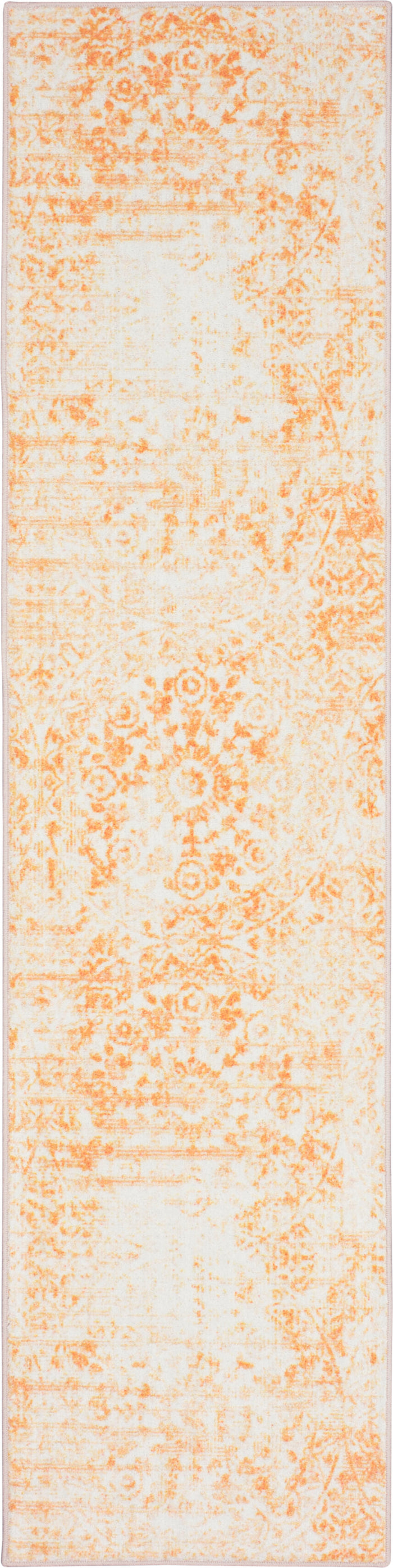 Technicolor Wisdom Orange & White Area Rug
