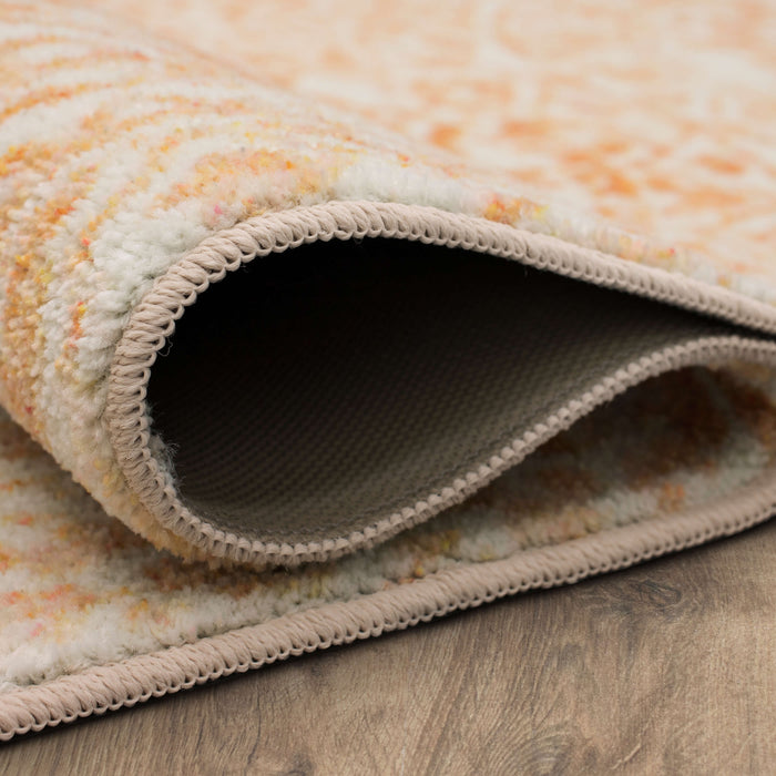 Technicolor Wisdom Orange & White Area Rug