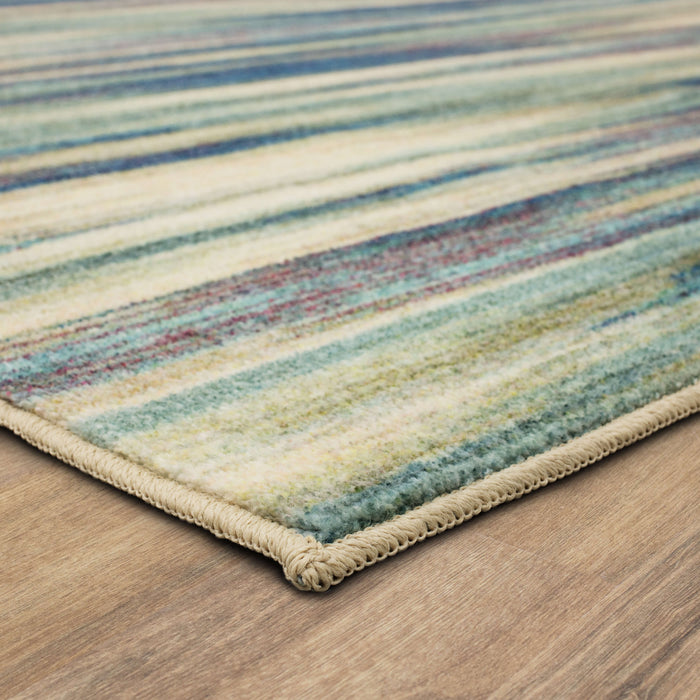 Technicolor Carlin White & Blue Area Rug