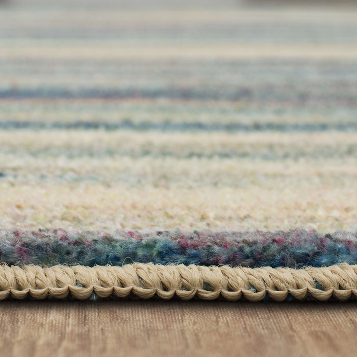 Technicolor Carlin White & Blue Area Rug