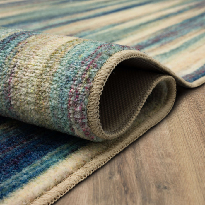 Technicolor Carlin White & Blue Area Rug