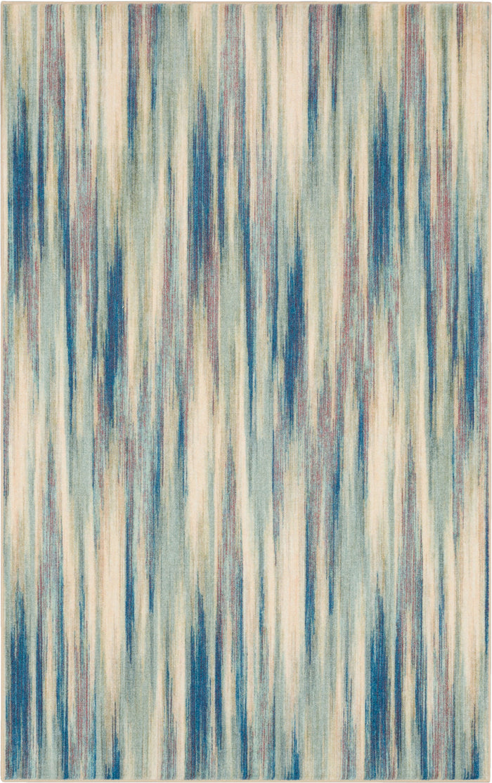 Technicolor Carlin White & Blue Area Rug