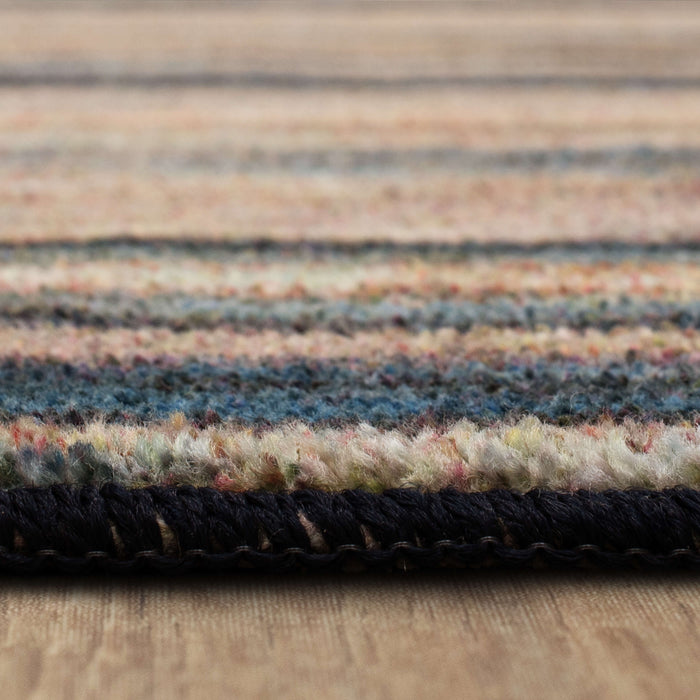 Technicolor Carlin Brown & Blue Area Rug