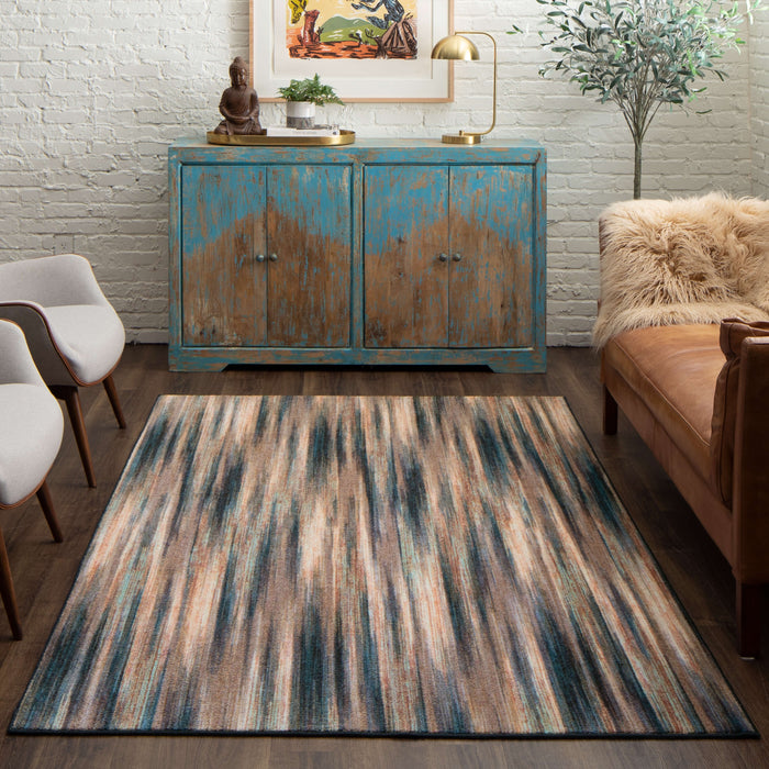 Technicolor Carlin Brown & Blue Area Rug