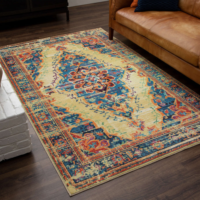 Technicolor Wynn Gold Area Rug