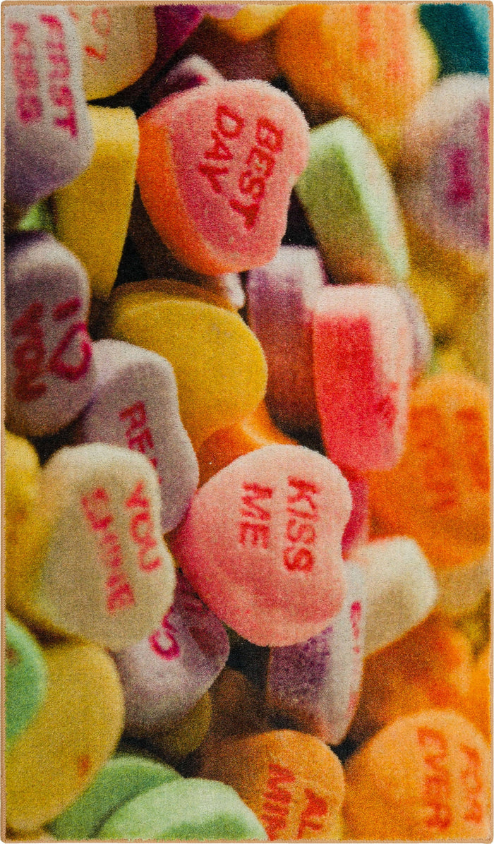 Candy Hearts Multicolor Accent Rug