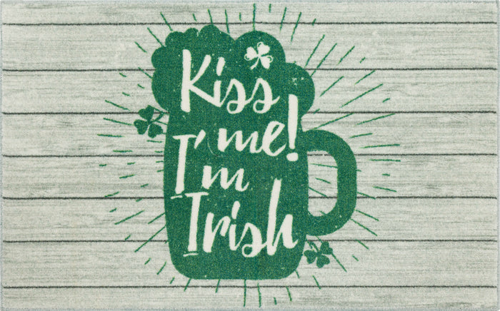 Kiss Me I'm Irish Green Accent Rug