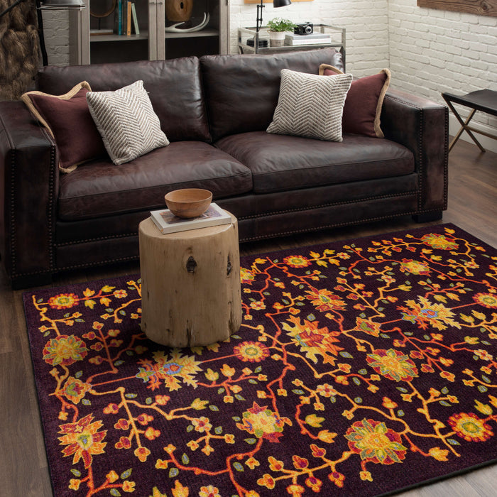 Technicolor Sabina Plum Area Rug
