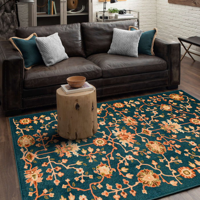 Technicolor Sabina Teal Area Rug