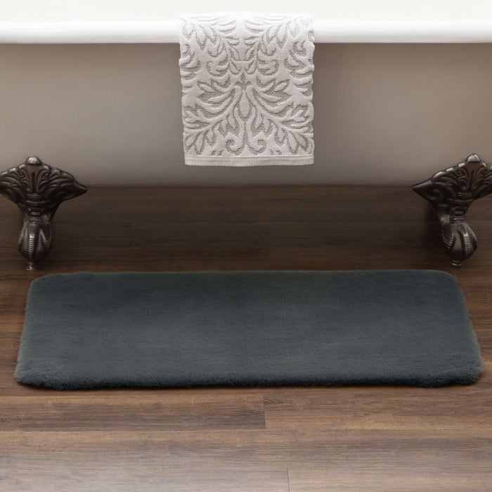Segrest Plush Charcoal Bath Mat