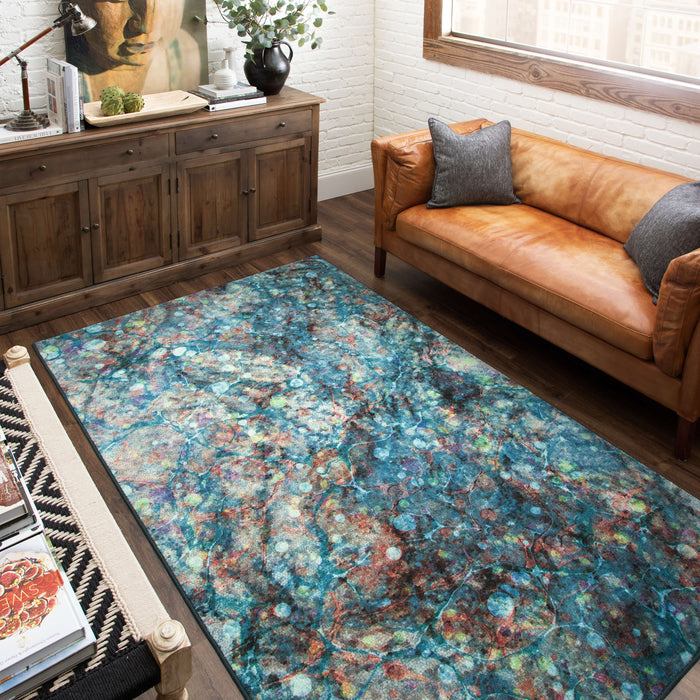Technicolor Nova Marble Blue Area Rug