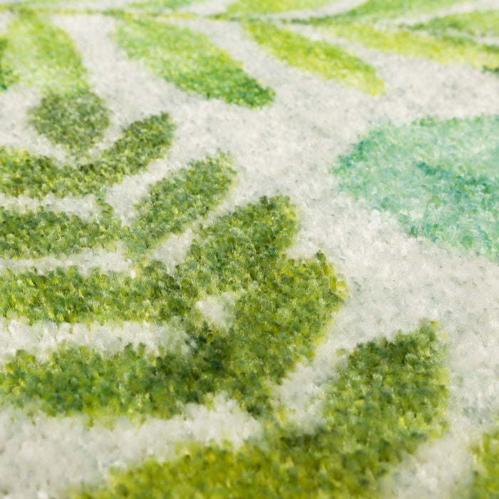 Leaf Fronds White & Green Accent Rug