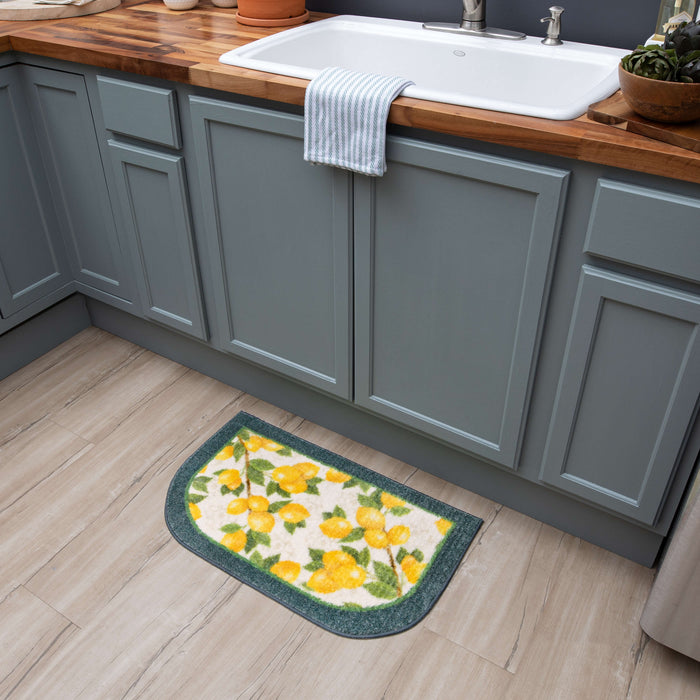 Lemon Tree White and Navy Accent Rug