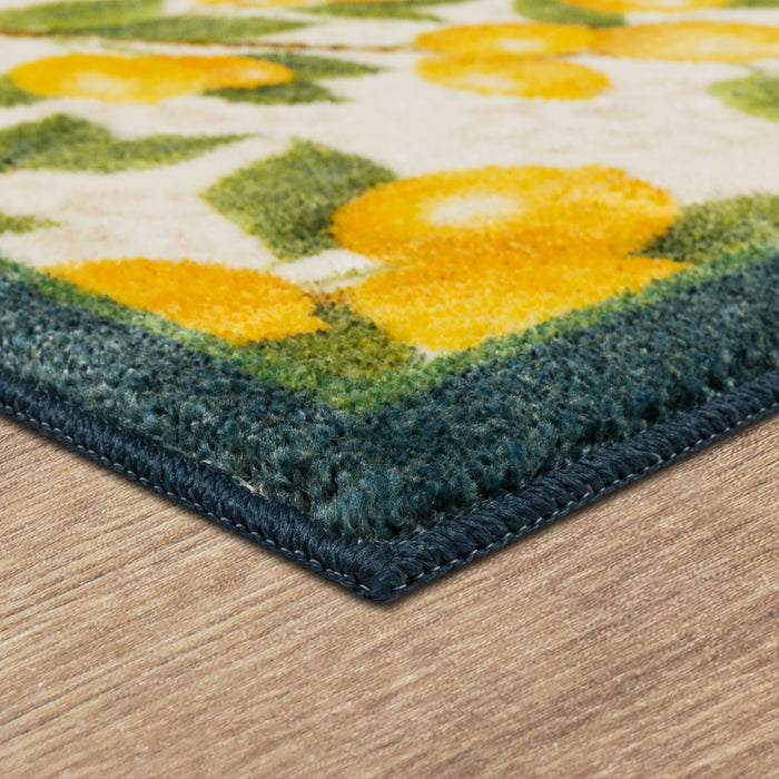Lemon Tree White and Navy Accent Rug
