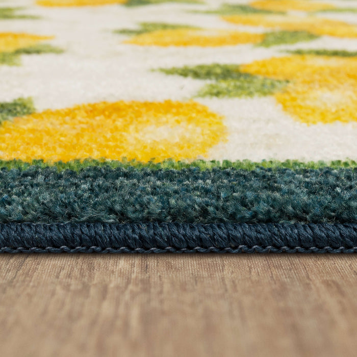 Lemon Tree White and Navy Accent Rug