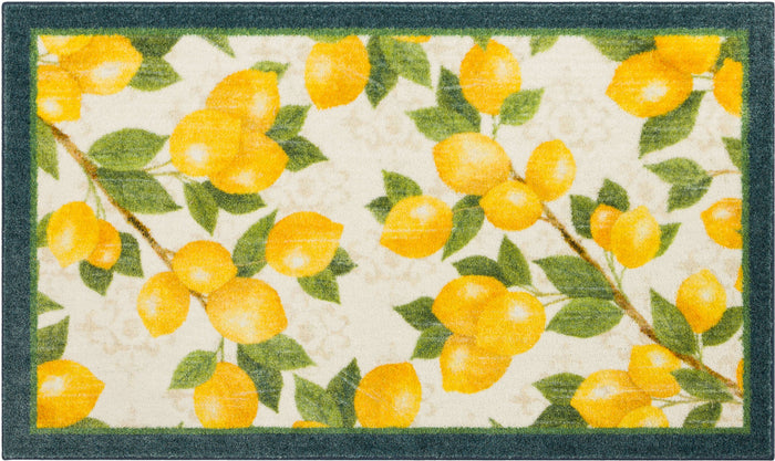 Lemon Tree White and Navy Accent Rug