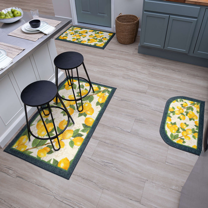 Lemon Tree White and Navy Accent Rug