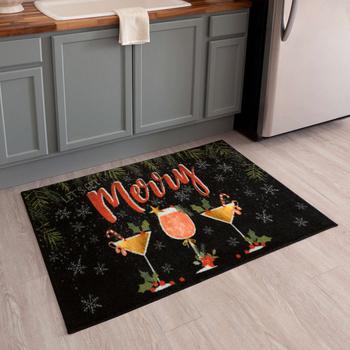 Very Merry Black Accent Rug