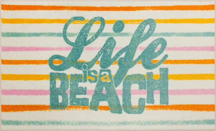 Life is a Beach Multicolor Accent Rug