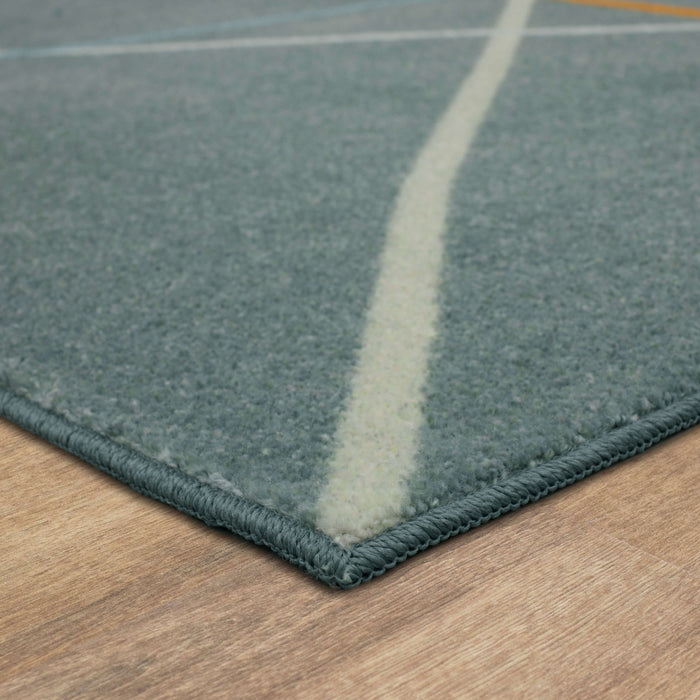 Technicolor Lines Grey Area Rug