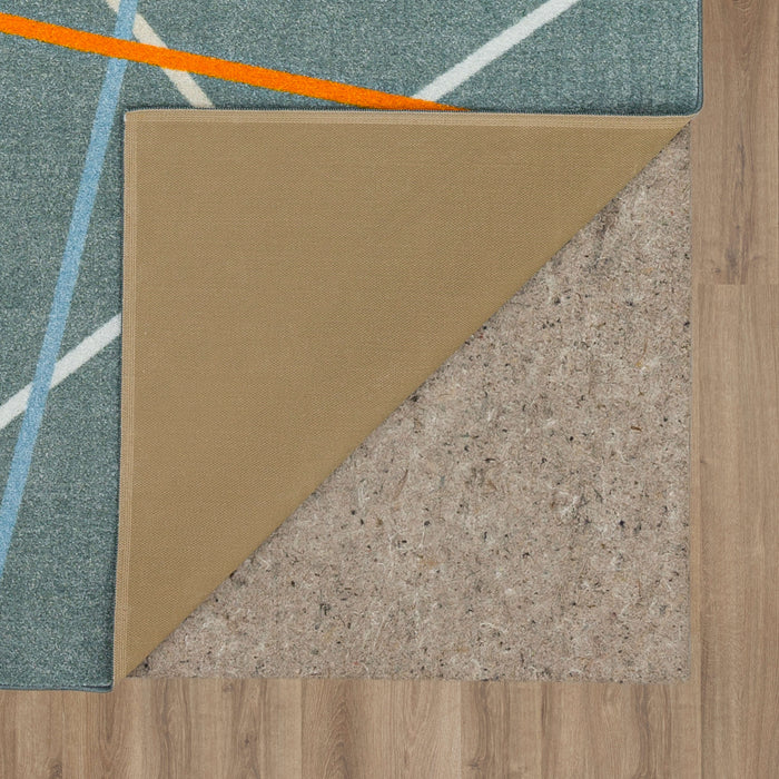 Technicolor Lines Grey Area Rug