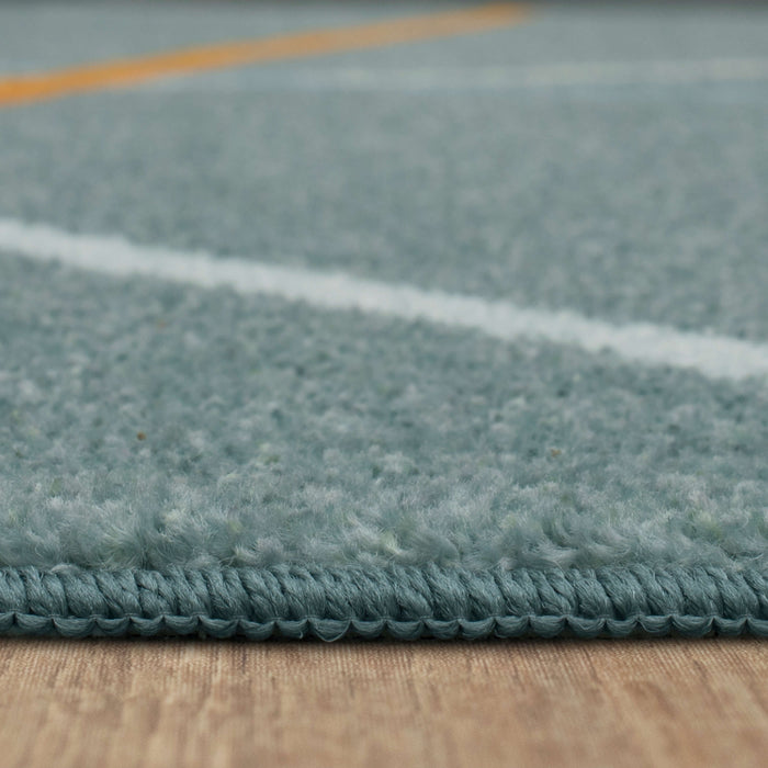Technicolor Lines Grey Area Rug