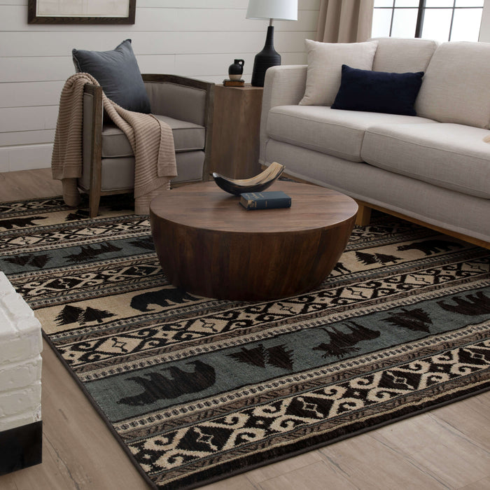 Mountain Lodge Black Area Rug
