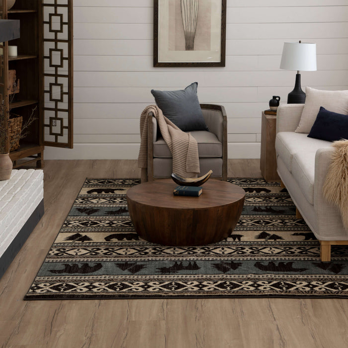 Mountain Lodge Black Area Rug
