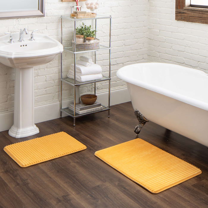 Sienna Golden Curry Memory Foam Bath Mat Covered By Rugs