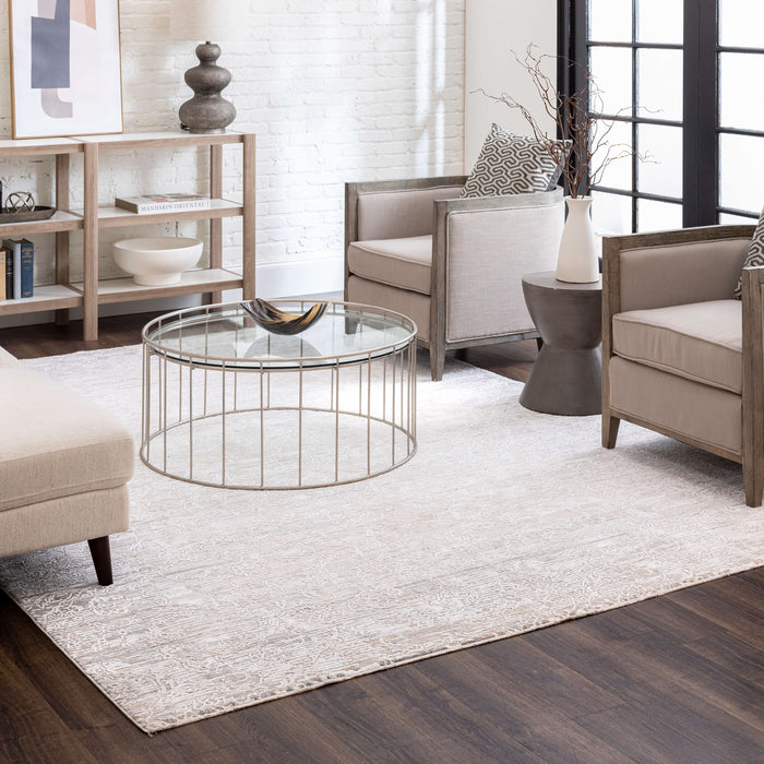 Karastan Solitude Mandawa Cream Dark Grey Area Rug