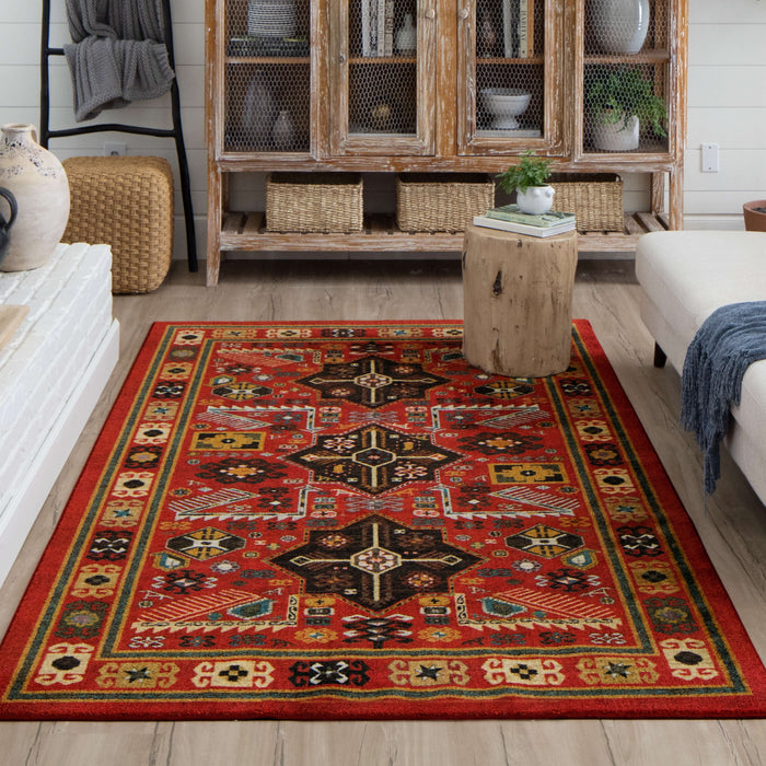Technicolor Mansfield Red Area Rug