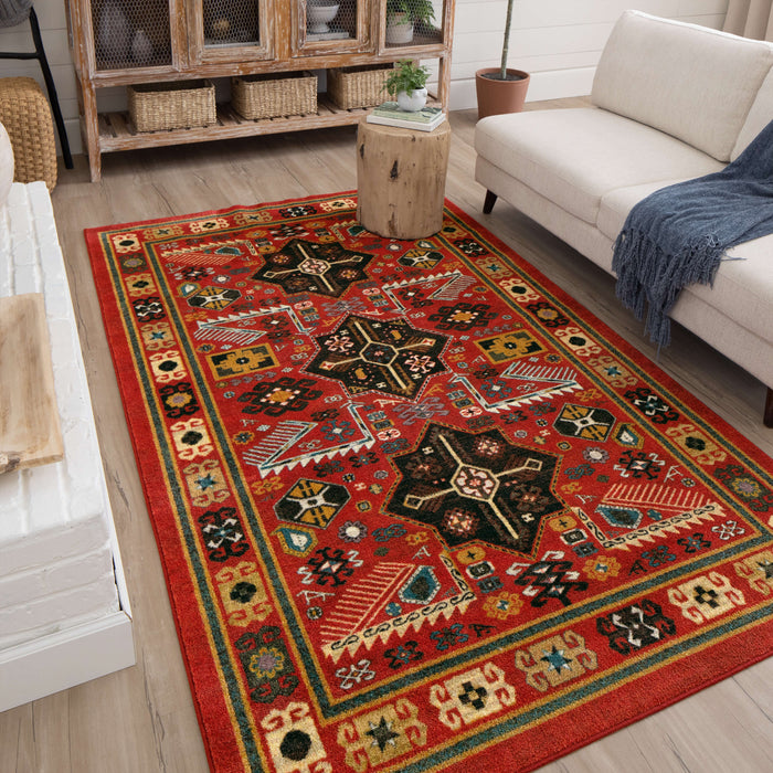 Technicolor Mansfield Red Area Rug
