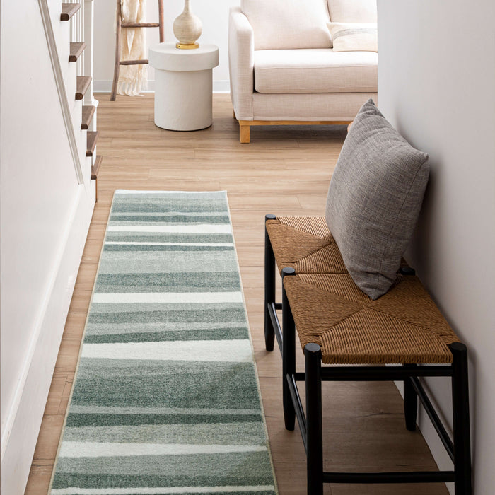 Technicolor Sunset Stripe Grey Area Rug
