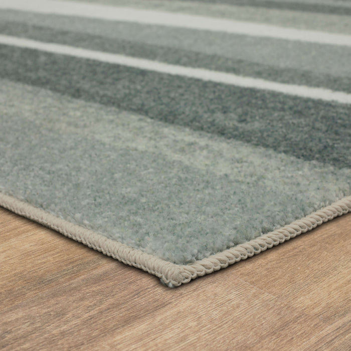 Technicolor Sunset Stripe Grey Area Rug