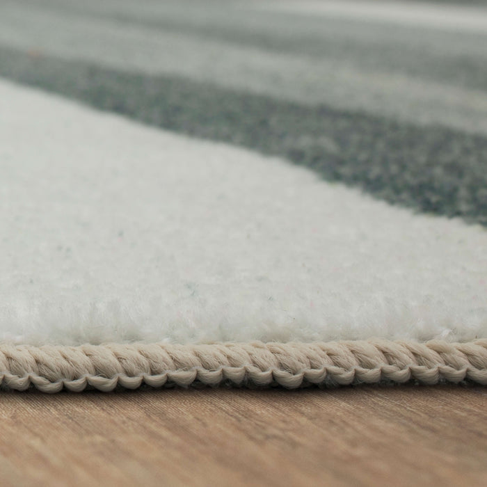 Technicolor Sunset Stripe Grey Area Rug