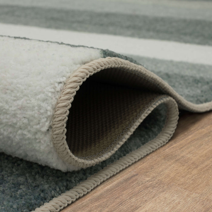 Technicolor Sunset Stripe Grey Area Rug