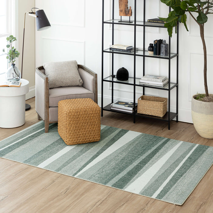 Technicolor Sunset Stripe Grey Area Rug