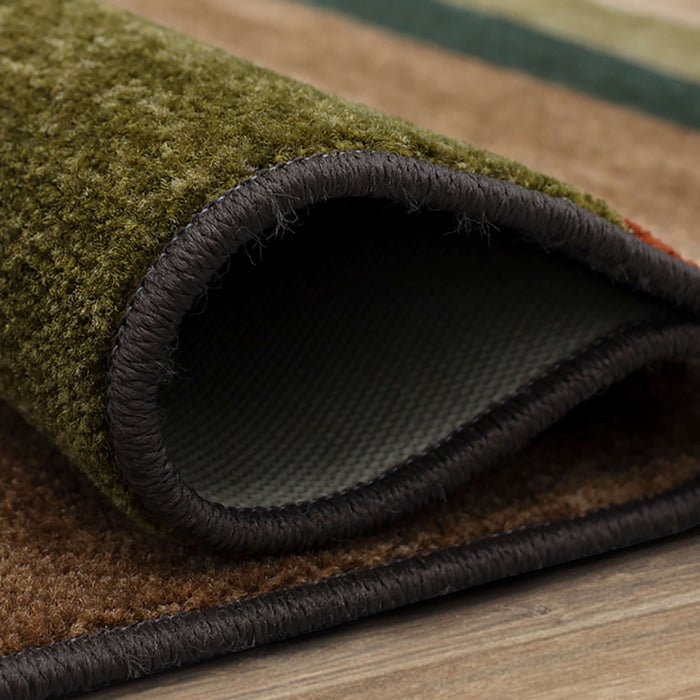 Marina Sunset Brown & Red Area Rug