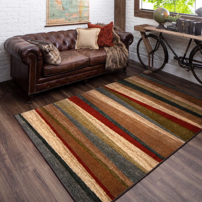 Marina Sunset Brown & Red Area Rug
