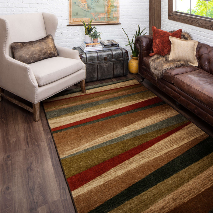 Marina Sunset Brown & Red Area Rug
