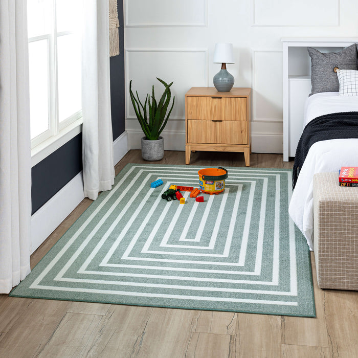 Technicolor Labyrinth Grey Area Rug