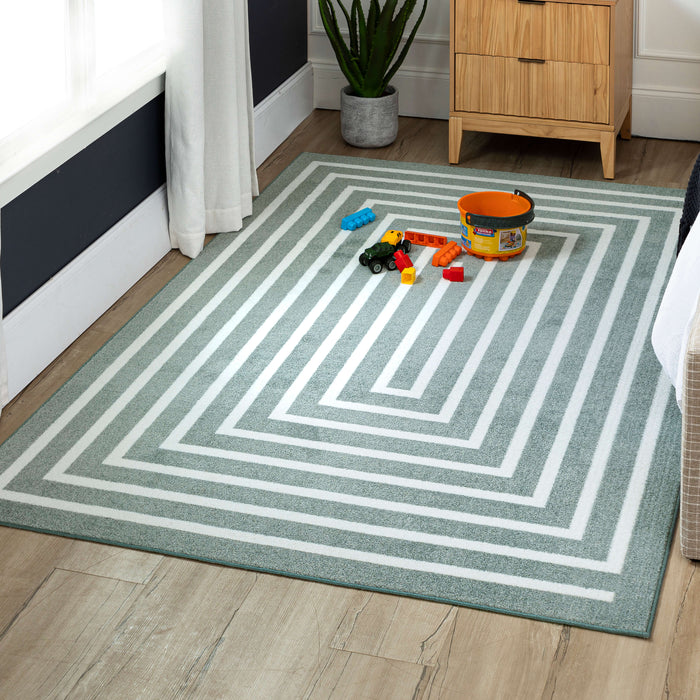 Technicolor Labyrinth Grey Area Rug