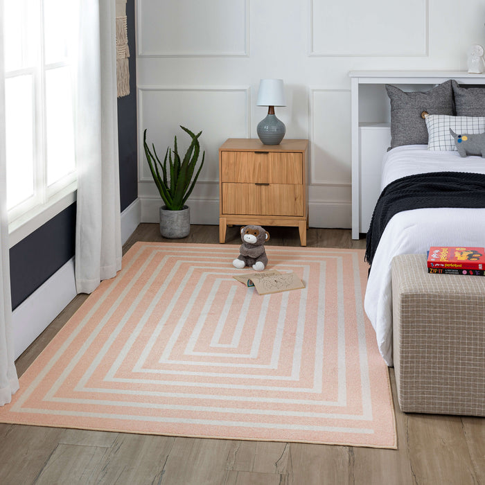 Technicolor Labyrinth Pink Area Rug