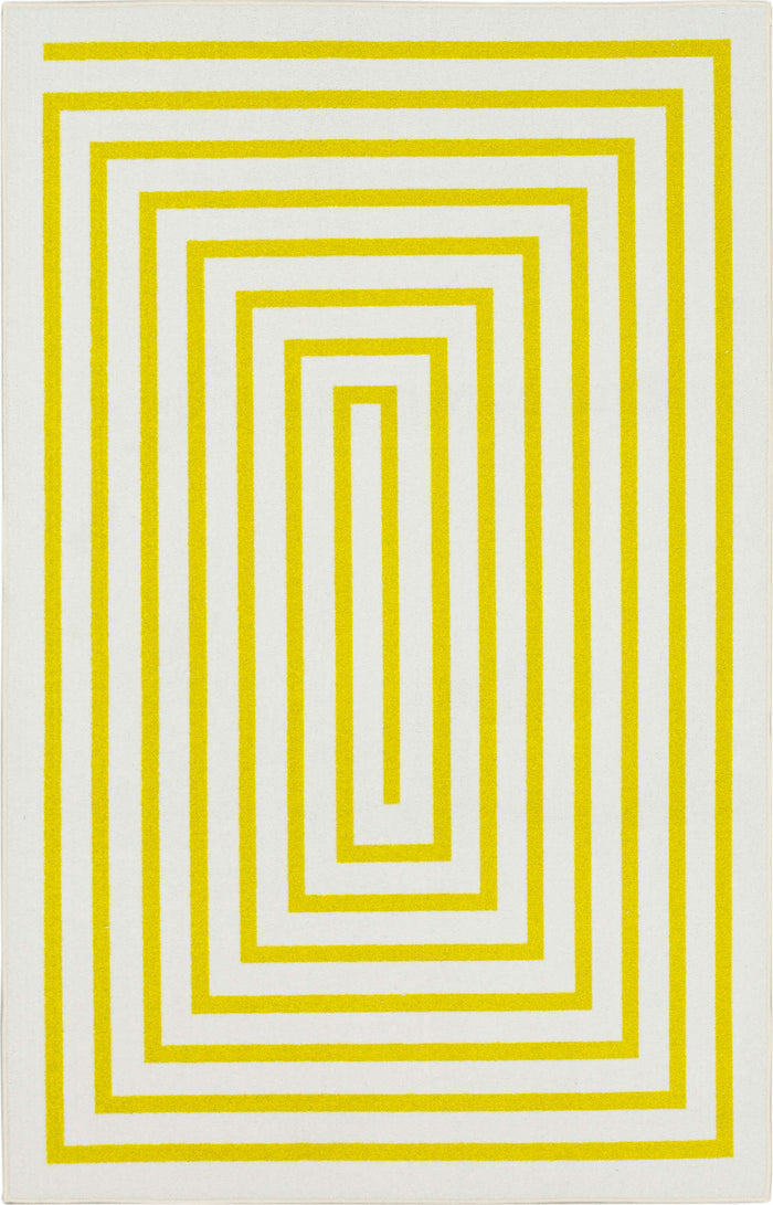 Technicolor Labyrinth Yellow Area Rug