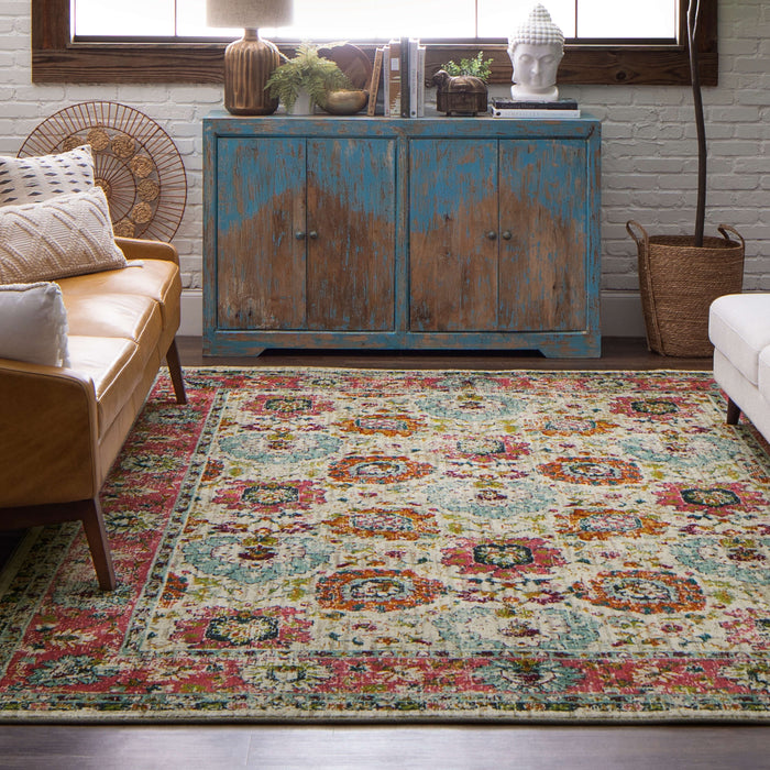 Karastan Meraki Mirage Fuchsia Area Rug