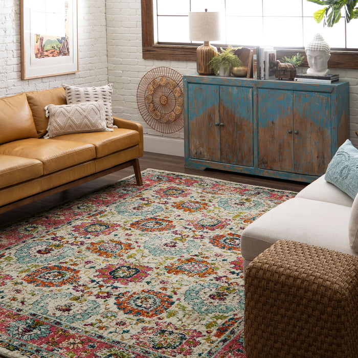 Karastan Meraki Mirage Fuchsia Area Rug