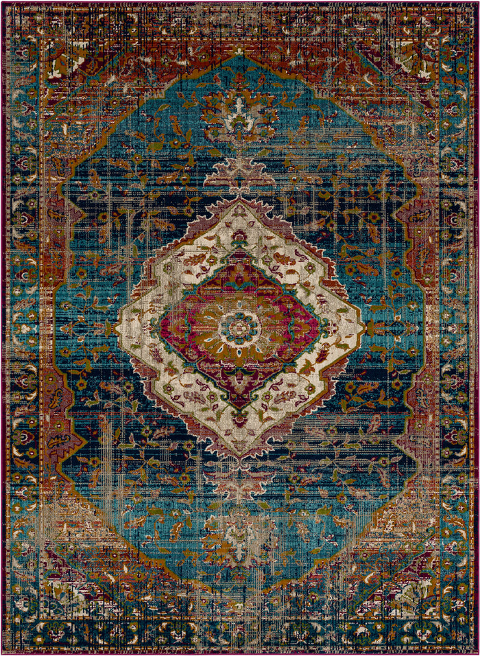 Karastan Meraki Solace Peacock Area Rug